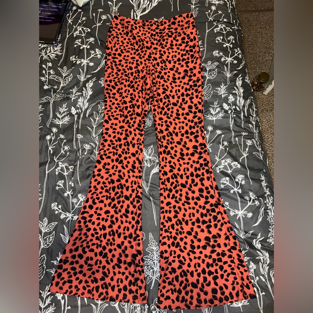 No Boundaries Cheetah Print Flare Pants